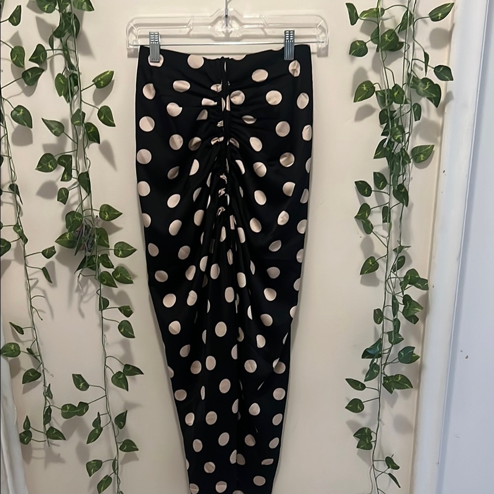 DO+BE Black and Cream Polka Dot Skirt